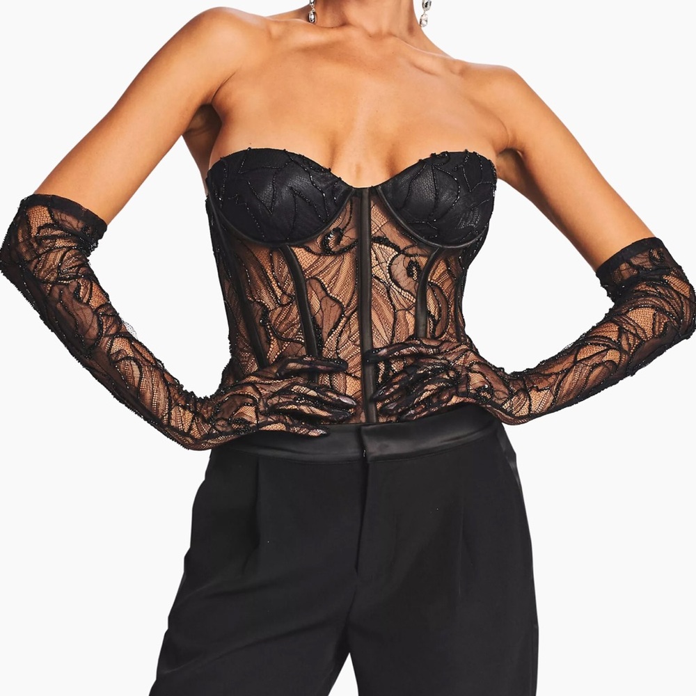 Retrofete Hailey embellished top 
Worn 1x 
XS but can fit S/M